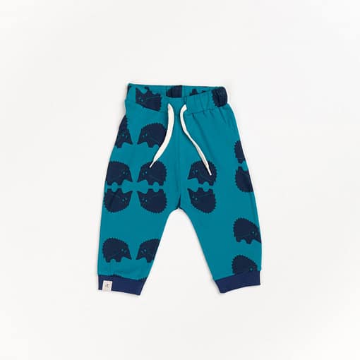 Lucca Baby Pants in Cutie blueprint hedgehocks design by Alba of Denmark (86cm 12-18m)