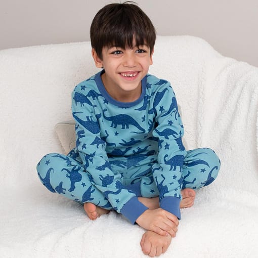 Dino star print pyjamas in organic cotton by Kite - Image 2