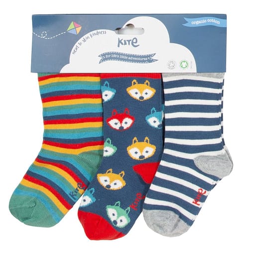 Foxy socks in organic cotton by Kite - 3 pack