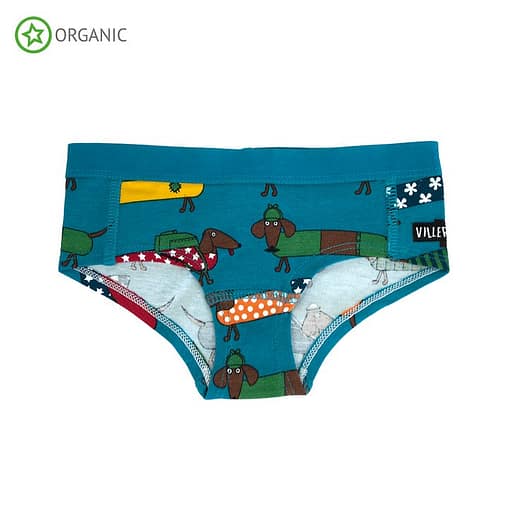 Villervalla organic cotton knickers  - Dachshund atlantic