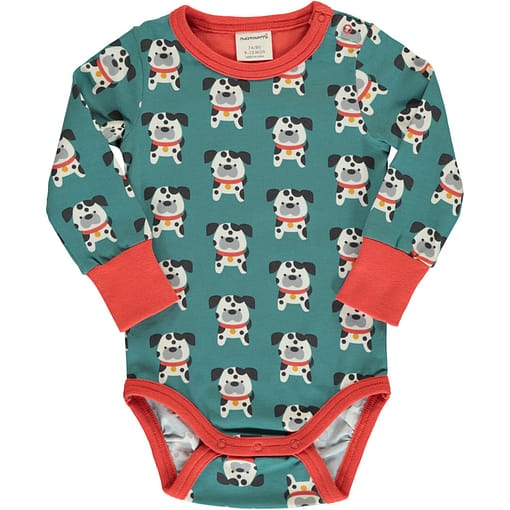 Dalmation buddy print long sleeve organic body by Maxomorra (62/68cm 3-6 months)