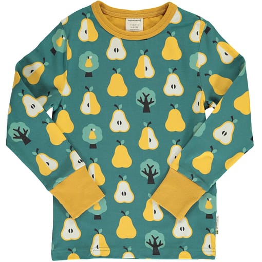 Golden pear organic cotton long sleeve top - Maxomorra
