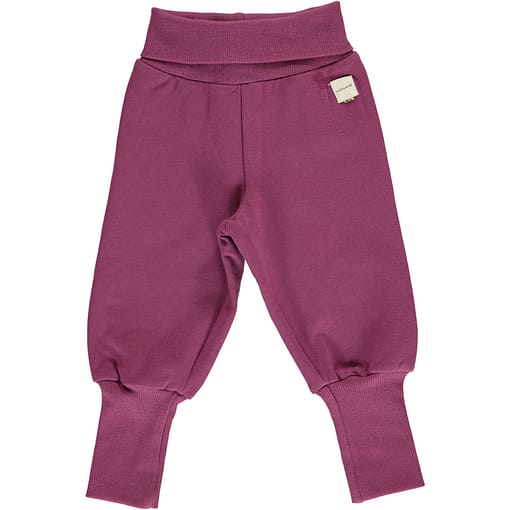 Maxomorra plum rib pants organic cotton ~ solid