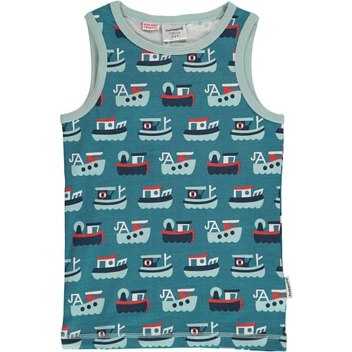 Maxomorra ~ trawler organic cotton sleeveless vest (86/92 18-24m)