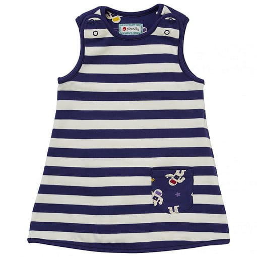Astronaut and reversible stripe dress by Piccalilly - Image 2