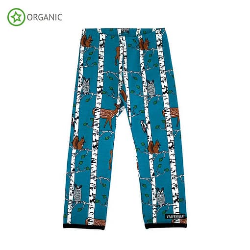 Villervalla birch animals organic cotton leggings - atlantic blue