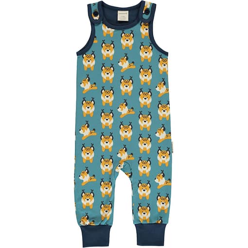 Lively lynx organic cotton dungarees - Maxomorra