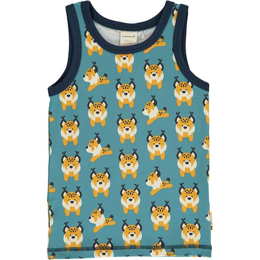 Maxomorra ~ lively lynx organic cotton sleeveless vest