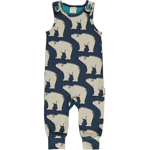 Polar bear organic cotton dungarees - Maxomorra