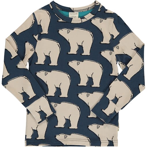 Polar bear organic cotton long sleeve top - Maxomorra