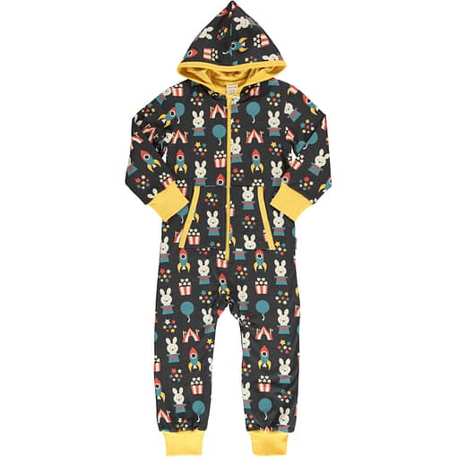 Maxomorra fun park organic cotton hooded onesie (74/80cm 9-12 months)