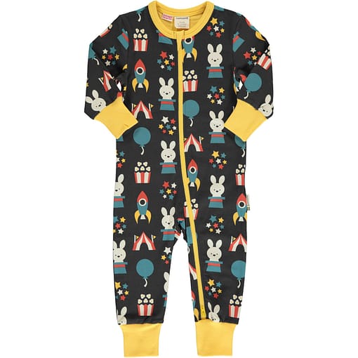 Maxomorra fun park organic long sleeve zip rompersuit (62/68cm 3-6 months)