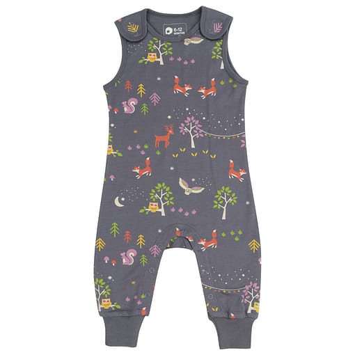 Winter woodland organic cotton dungarees by Piccalilly