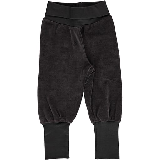 Maxomorra graphite rib pants organic blend velour ~ solid