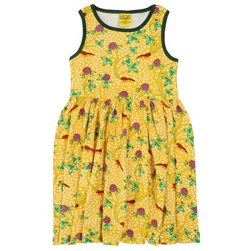 DUNS Sweden red clover organic cotton sleeveless twirly dress