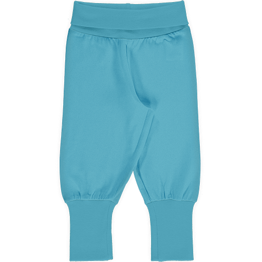 Maxomorra sky blue rib pants organic cotton ~ solid