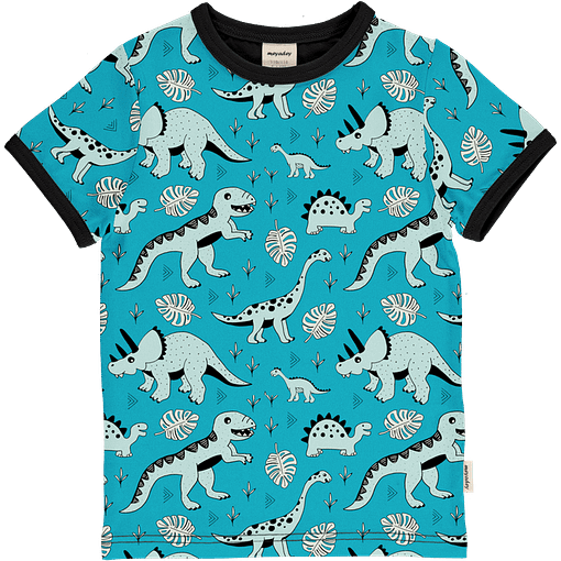 Dino forest print organic short sleeve t-shirt - Meyadey