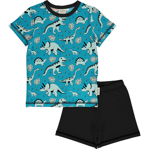 Meyadey dino forest organic short sleeve summer pyjamas