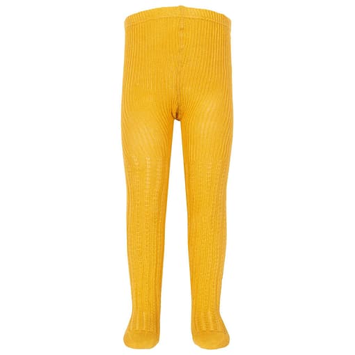 Kite mustard yellow cable rib tights in organic cotton (8-10 years)