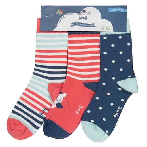 Owl socks in organic cotton by Kite - 3 pack