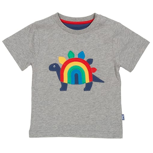 Rainbow-saurus t-shirt in organic cotton by Kite