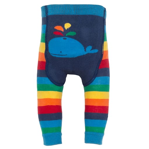 Kite rainbow stripy knit leggings in organic cotton