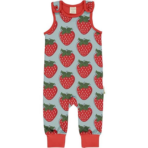 Maxomorra strawberry dungarees