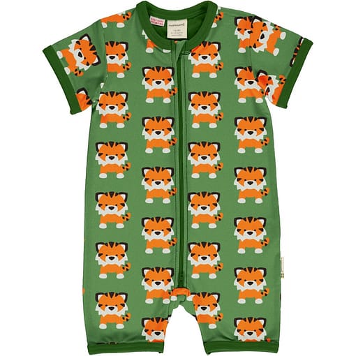 Maxomorra Tiger zip romper