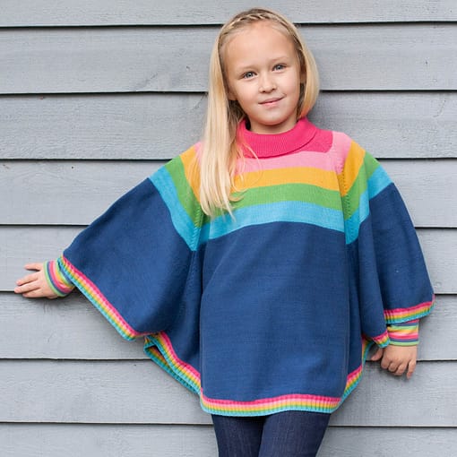Kite rainbow poncho girl