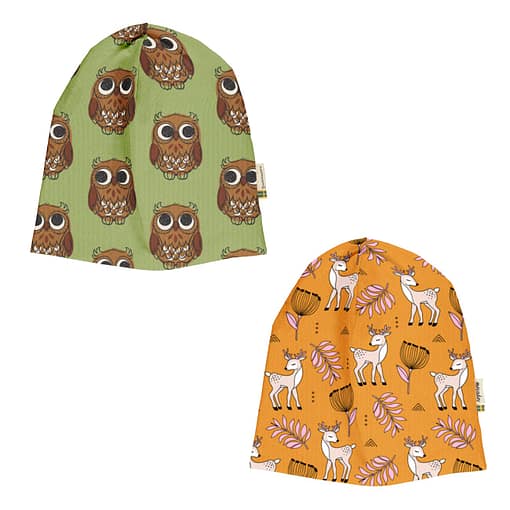 Maxomorra Meyadey beanie hat Owl Poppy Deer