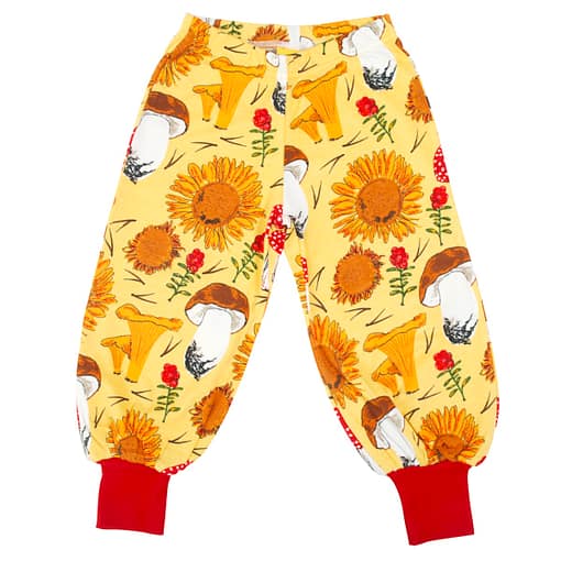 DUNS Sweden mushroom and sunflower baggy pants