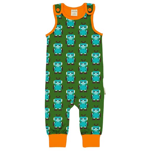Maxomorra dungarees robot green