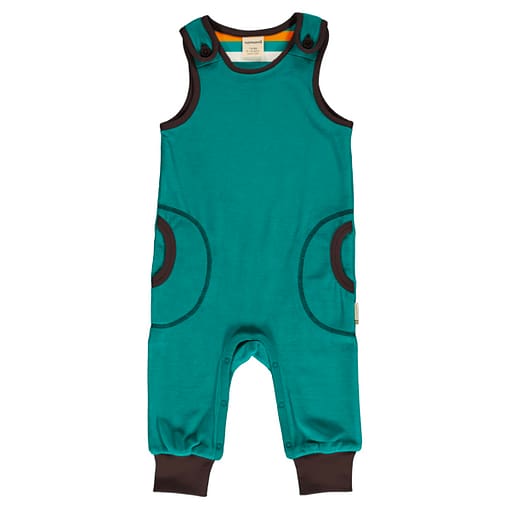 Maxomorra velour dungarees lagoon