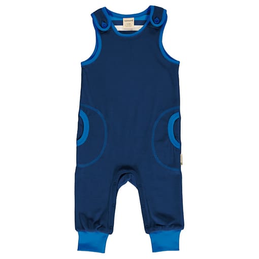 Maxomorra velour dungarees navy