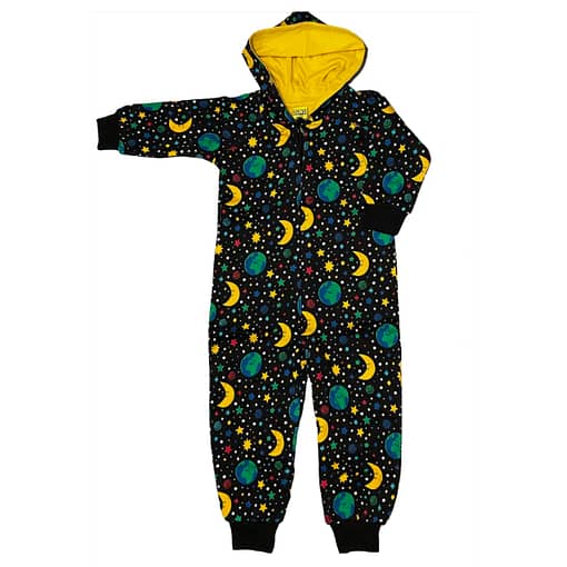 DUNS Sweden hooded onesie black mother earth