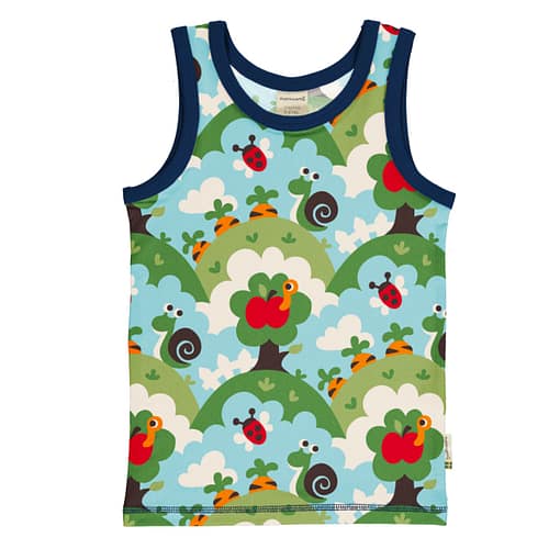 Maxomorra vest in ethical cotton - garden