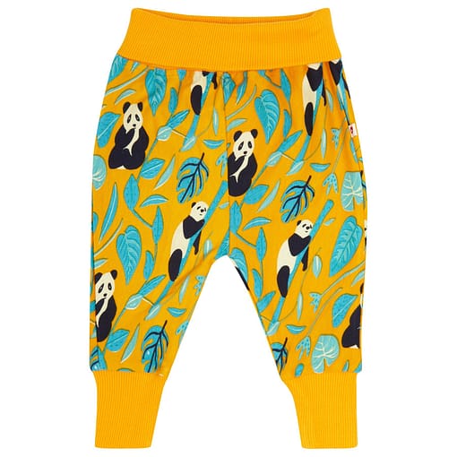 Panda pull up organic cotton trousers by Piccalilly