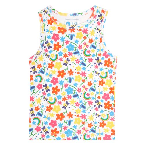 Picalilly rainbow meadow pyjamas vest
