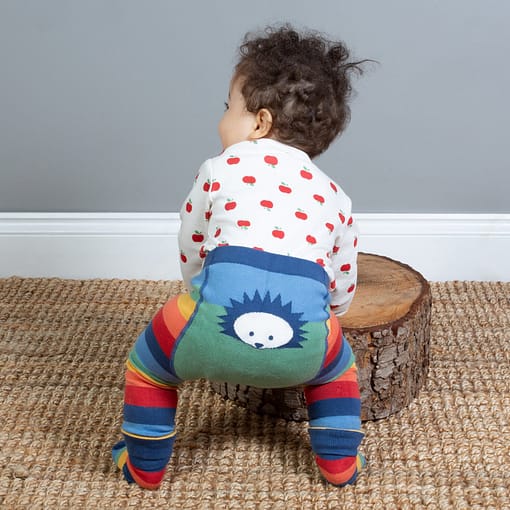 Kite rainbow hedgehog knit leggings in organic cotton - Image 2