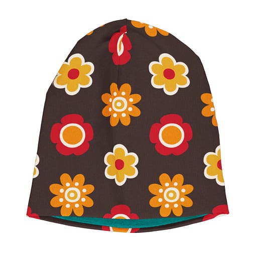 Maxomorra velour beanie flowers