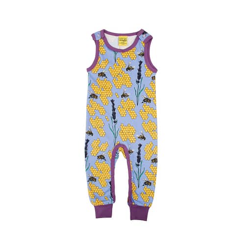 DUNS Sweden lavender bee dungarees