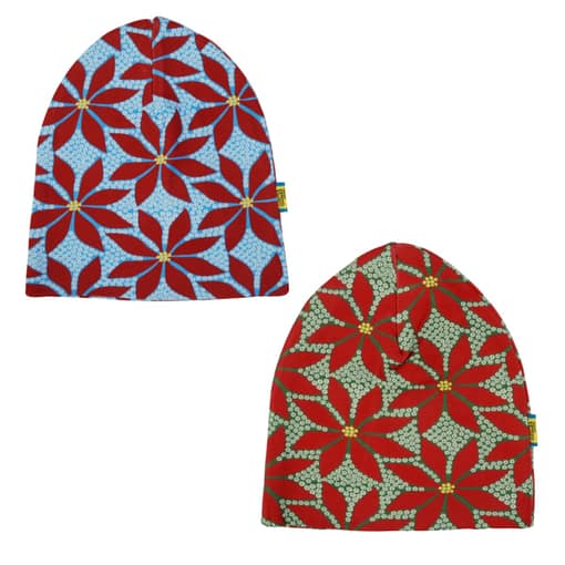 DUNS Sweden beanie : Poinsettia green or blue