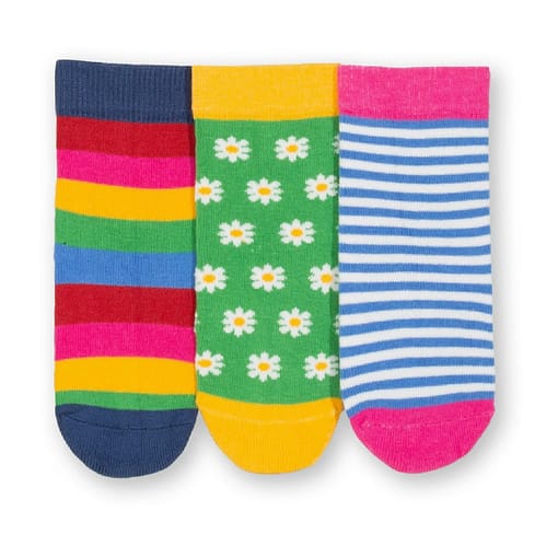 Daisy socks in organic cotton by Kite - 3 pack
