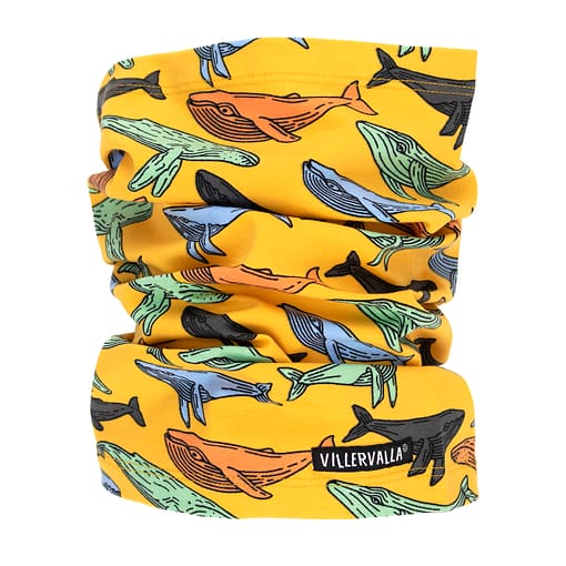 Villervalla neck scarf whales turmeric