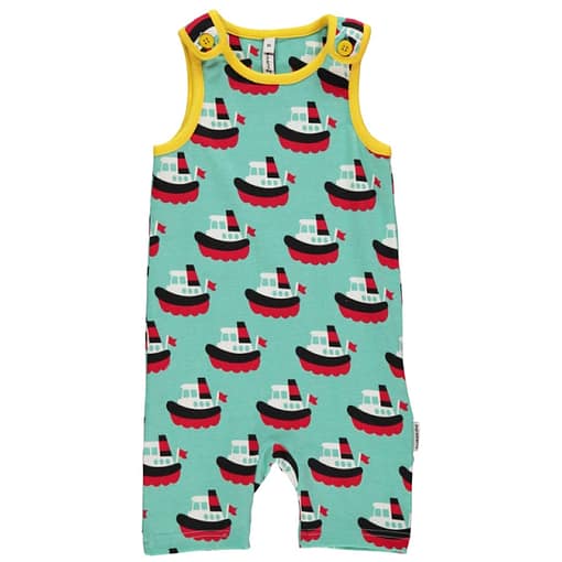 Boat short playsuit dungarees by Maxomorra in organic cotton (6-9 months) 1