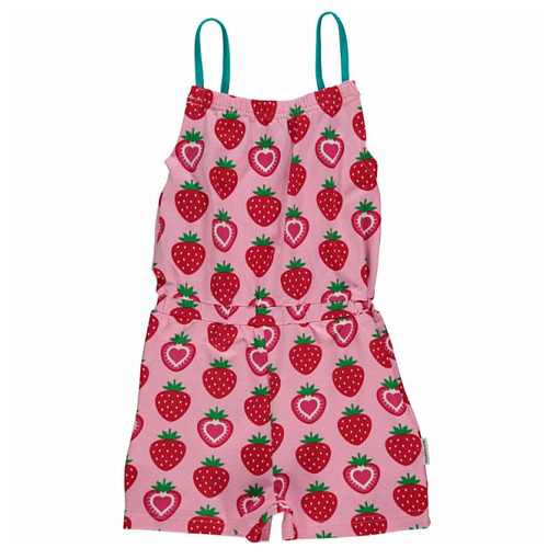 Maxomorra strawberry print organic cotton jumpsuit (age 6-8 122-128cm) 1