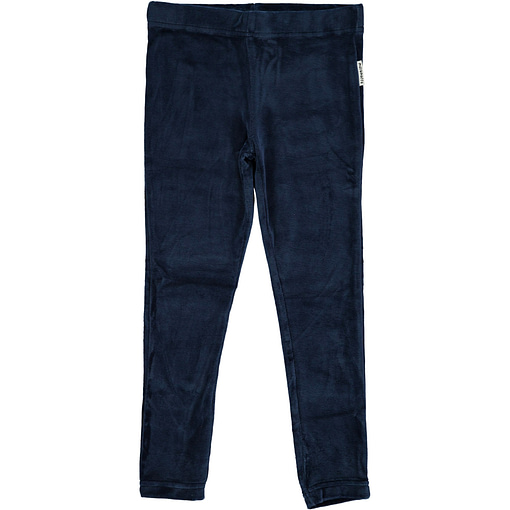 Dark blue leggings in organic blend velour by Maxomorra (122-128cm age 6-8) 1