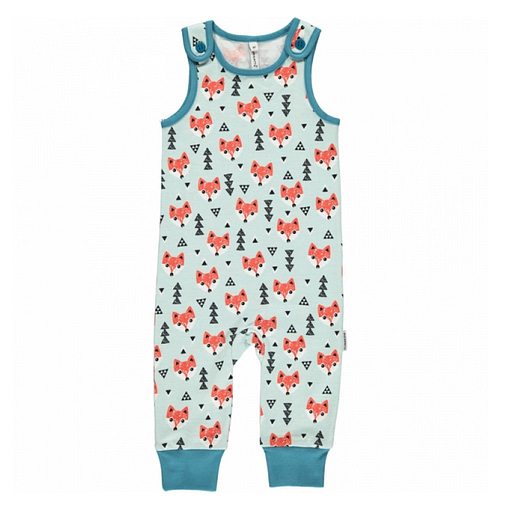 Foxes "plus" playsuit dungarees by Maxomorra in organic cotton (56cm 1-2m) 1