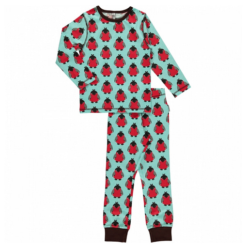 Maxomorra organic cotton pyjamas in bird design (122-128cm Age 6-8) 1