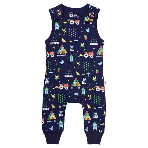 Farming dungarees by Piccalilly in organic cotton 1